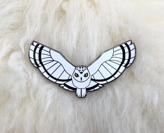 Snowy Owl Hard Enamel Pin | Owl Pin | Bird Pin