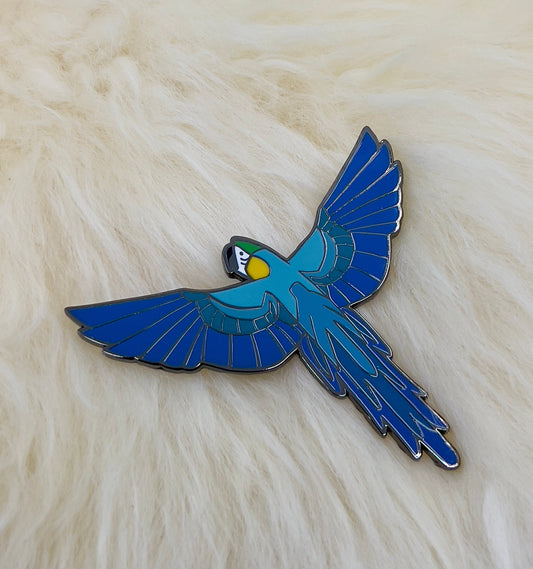 Blue and Yellow Macaw Hard Enamel Pin | Macaw Pin | Bird Pin | Art Deco