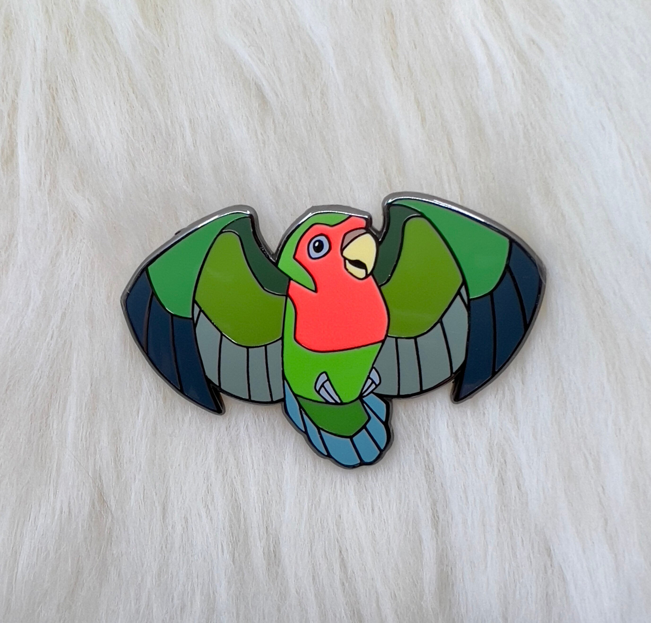 Rosy Faced Lovebird Hard Enamel Pin | Lovebird Pin | Bird Pin | Art De ...