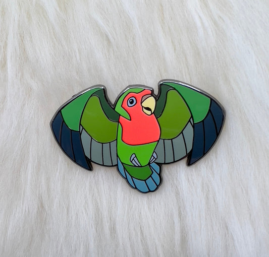 Rosy Faced Lovebird Hard Enamel Pin | Lovebird Pin | Bird Pin | Art Deco