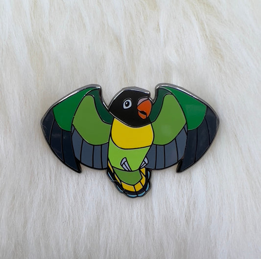 Yellow Collared Lovebird Masked Lovebird Bird Hard Enamel Pin