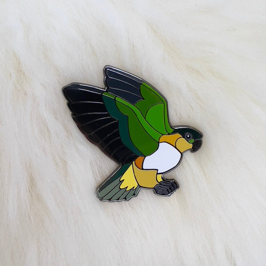 Black Headed Caique Parrot Bird Enamel Pin