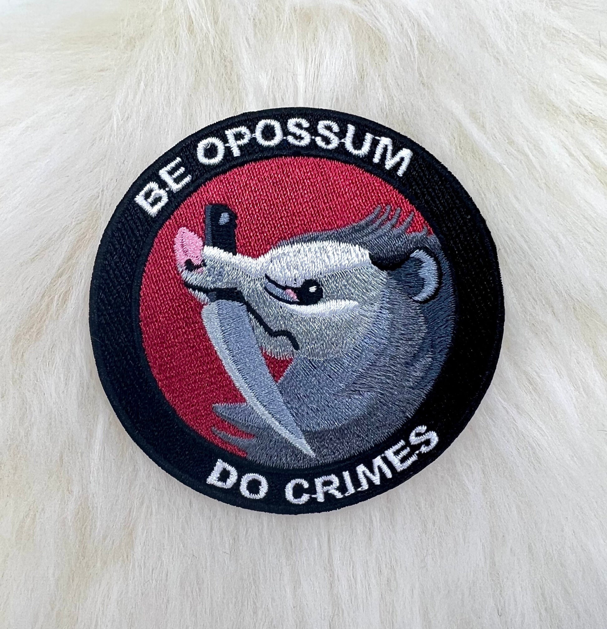 Be Opossum Do Crimes Patch | Opossum Patch | Possum Patch | Animal Patch | Iron On Patch | FREE SHIPPING