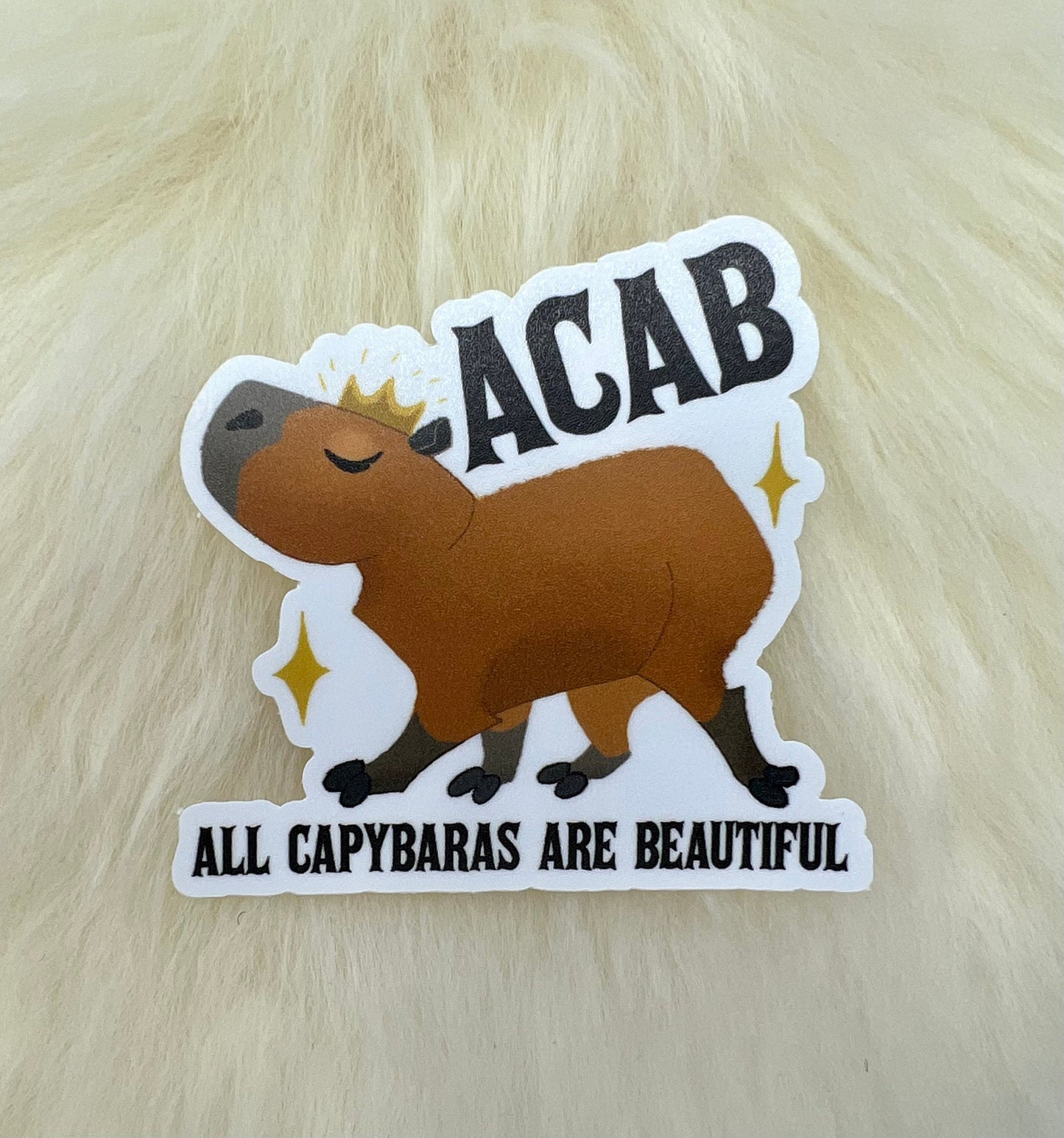 ACAB All Capybaras Are Beautiful Vinyl Sticker | Capybara Sticker | FREE SHIPPING |