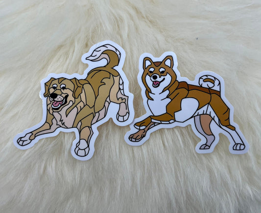 Golden Retriever Vinyl Sticker | Shiba Inu Vinyl Sticker | Shiba Inu Sticker | Dog Sticker | Golden Retriever Sticker | FREE SHIPPING