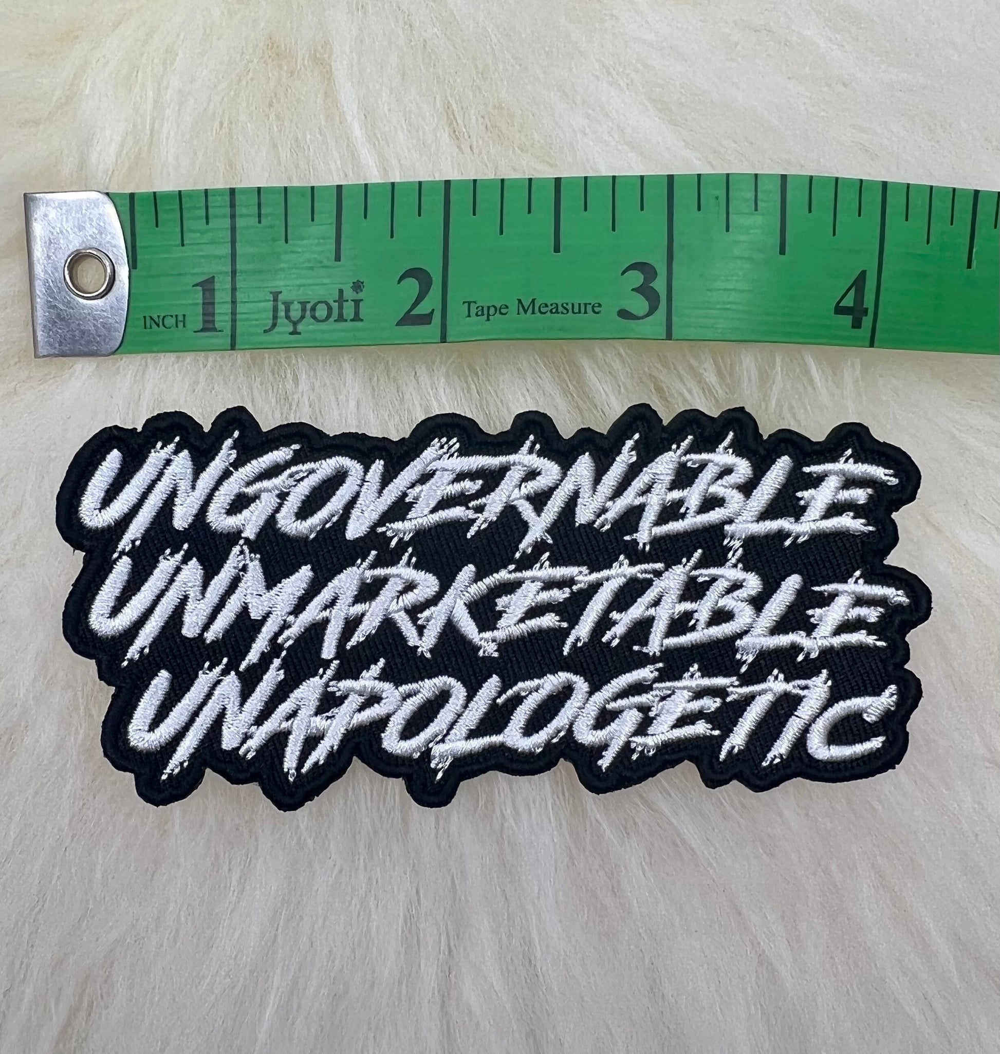 Ungovernable Unmarketable Unapologetic Patch | Iron-On | Punk Patch | FREE SHIPPING