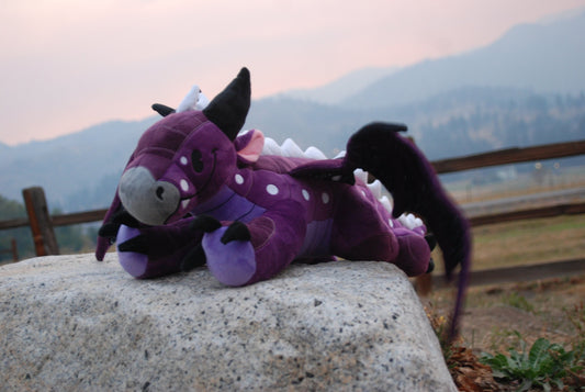 Dragon Plush | Elemental Dragon (Dark) | Dragon Stuffed Animal